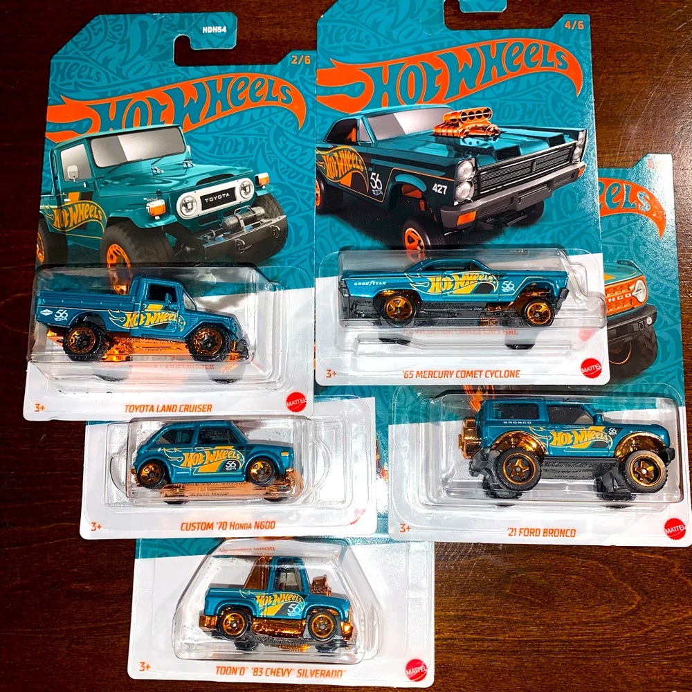 Hot Wheels 56th Anniversary 5 car set